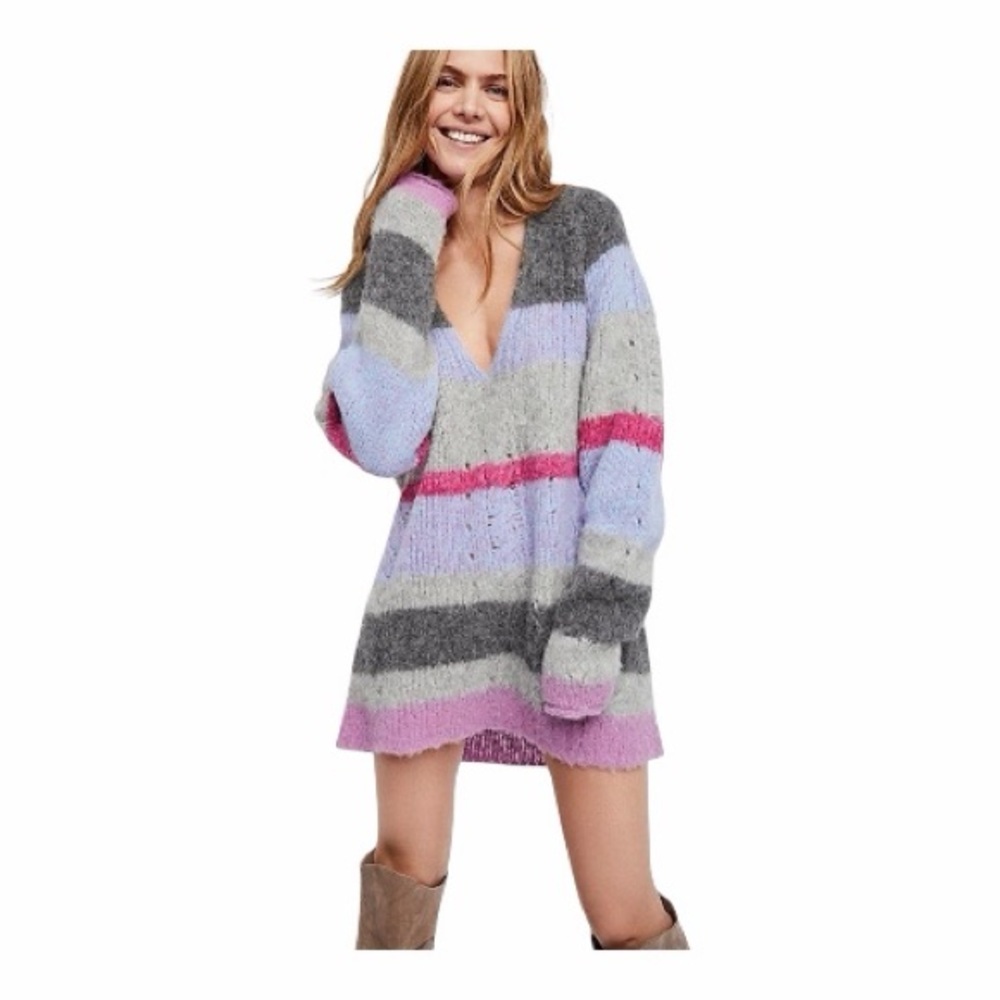 Free People | multicolor striped wool blend Unicorn Sweater Large